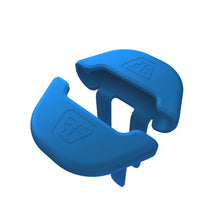 Image illustrates a pair of fins for the Falcons II product made by Flight Fins in the blue color, set in front of a white background.