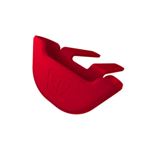 Image illustrates a single fin for the Falcons II product made by Flight Fins in the red color, set in front of a white background.