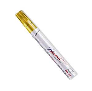 Image illustrates the paint pen in gold set in front of a white background that is made by onewheel accessories manufacturer Flight Fins.
