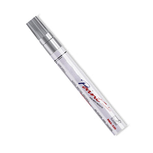 Image llustrates the paint pen in silver set in front a white background that is sold by onewheel accessories manufacturer Flight Fins.